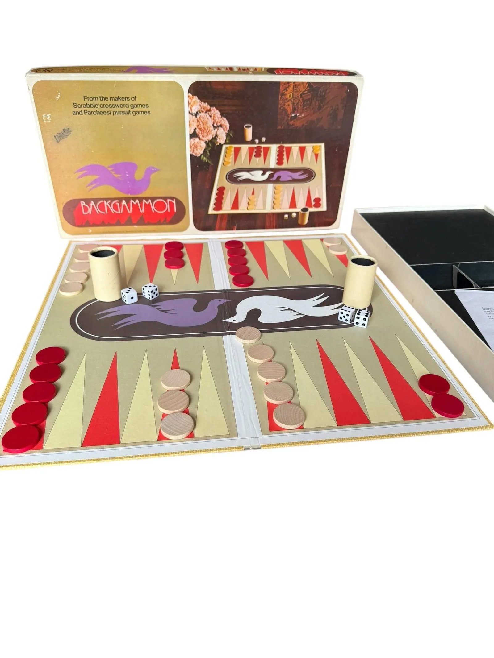 Vintage 1975 Backgammon Board Game Set - 8
