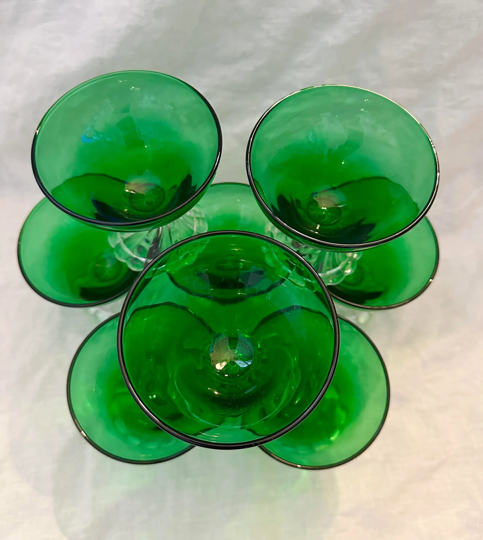Anchor Hocking "Burple" Inspiration Green Champagn/Tall Sherbet Glasses-Set of 8 - 2