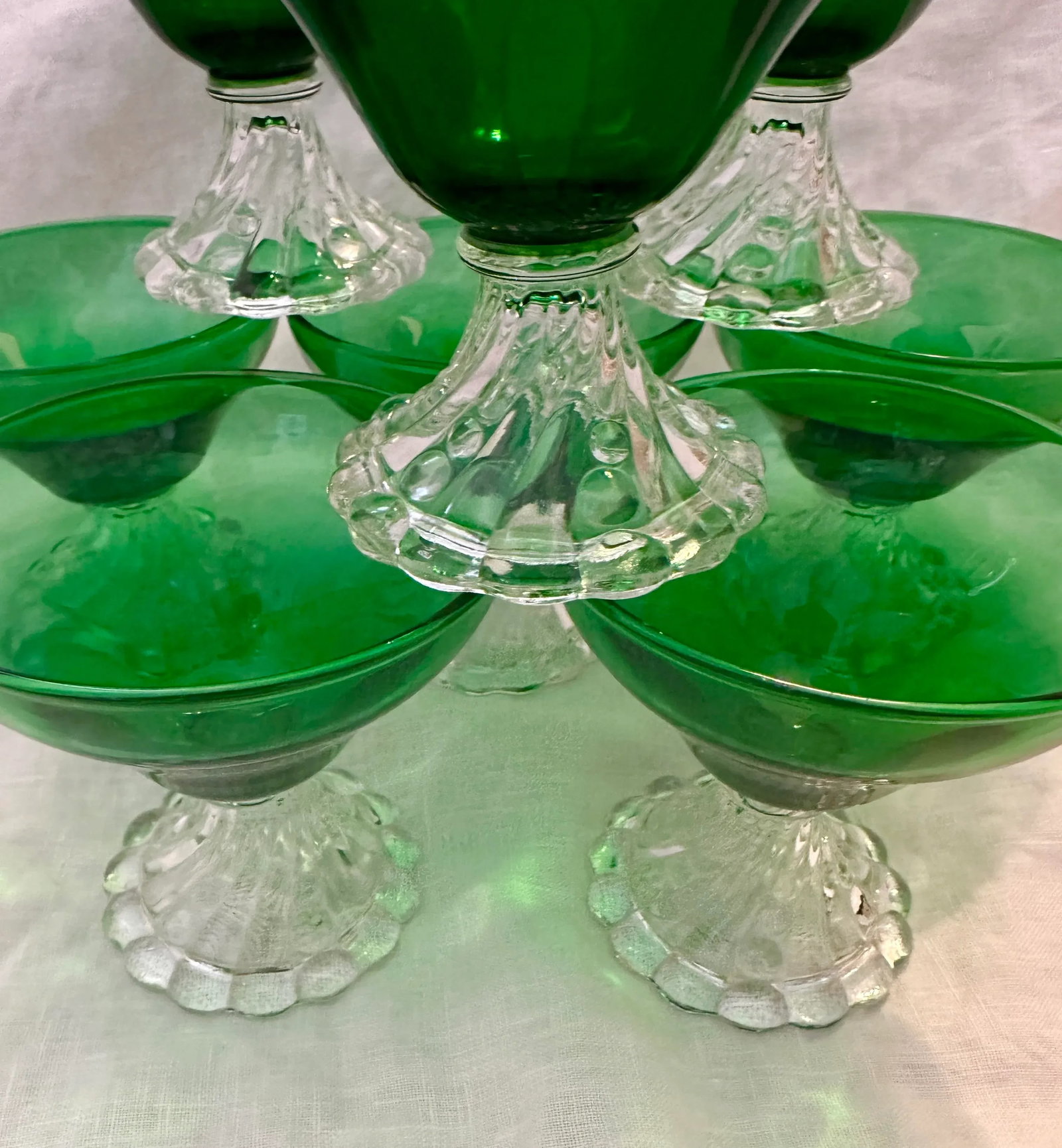 Anchor Hocking "Burple" Inspiration Green Champagn/Tall Sherbet Glasses-Set of 8 - 4