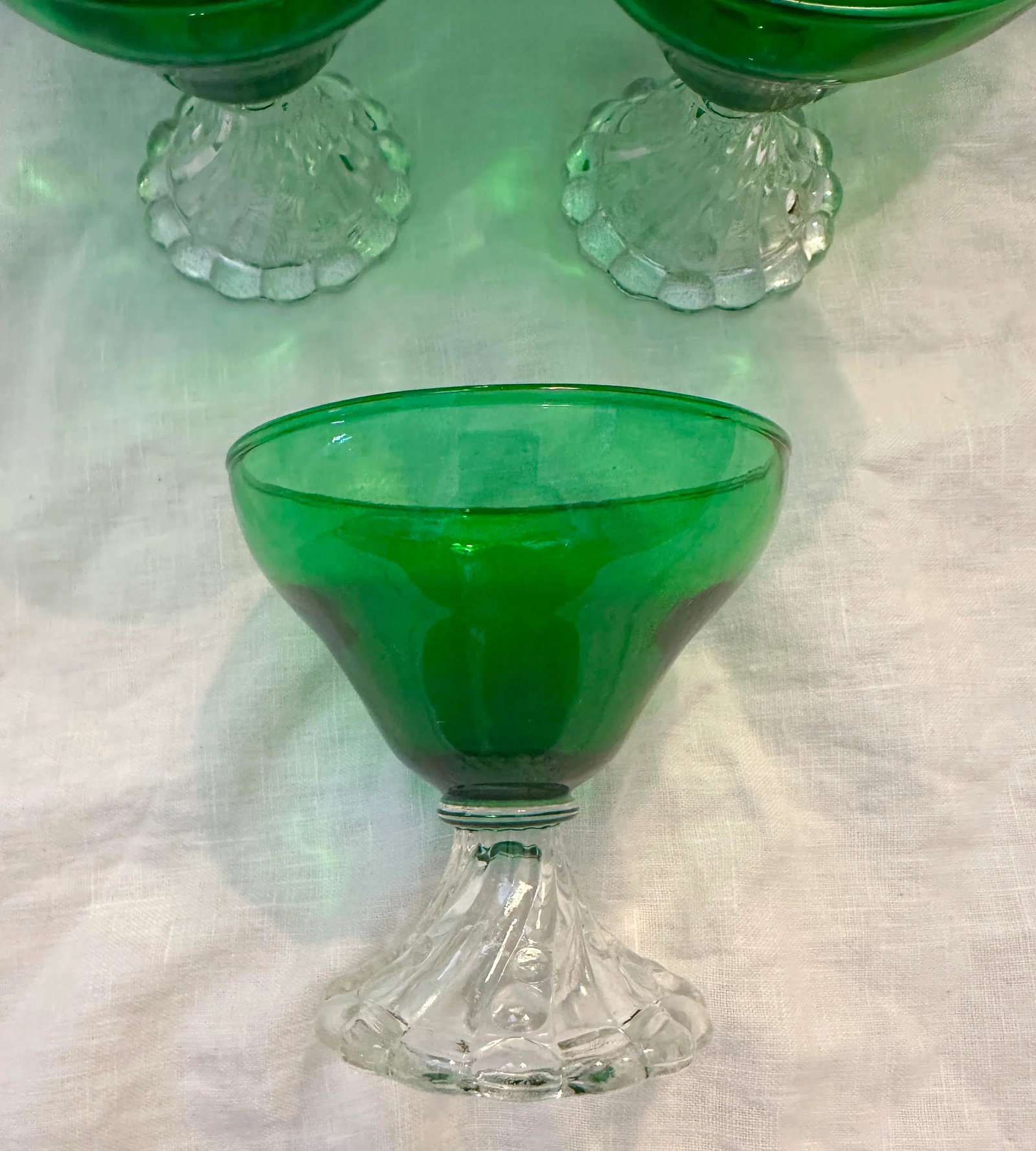 Anchor Hocking "Burple" Inspiration Green Champagn/Tall Sherbet Glasses-Set of 8 - 5