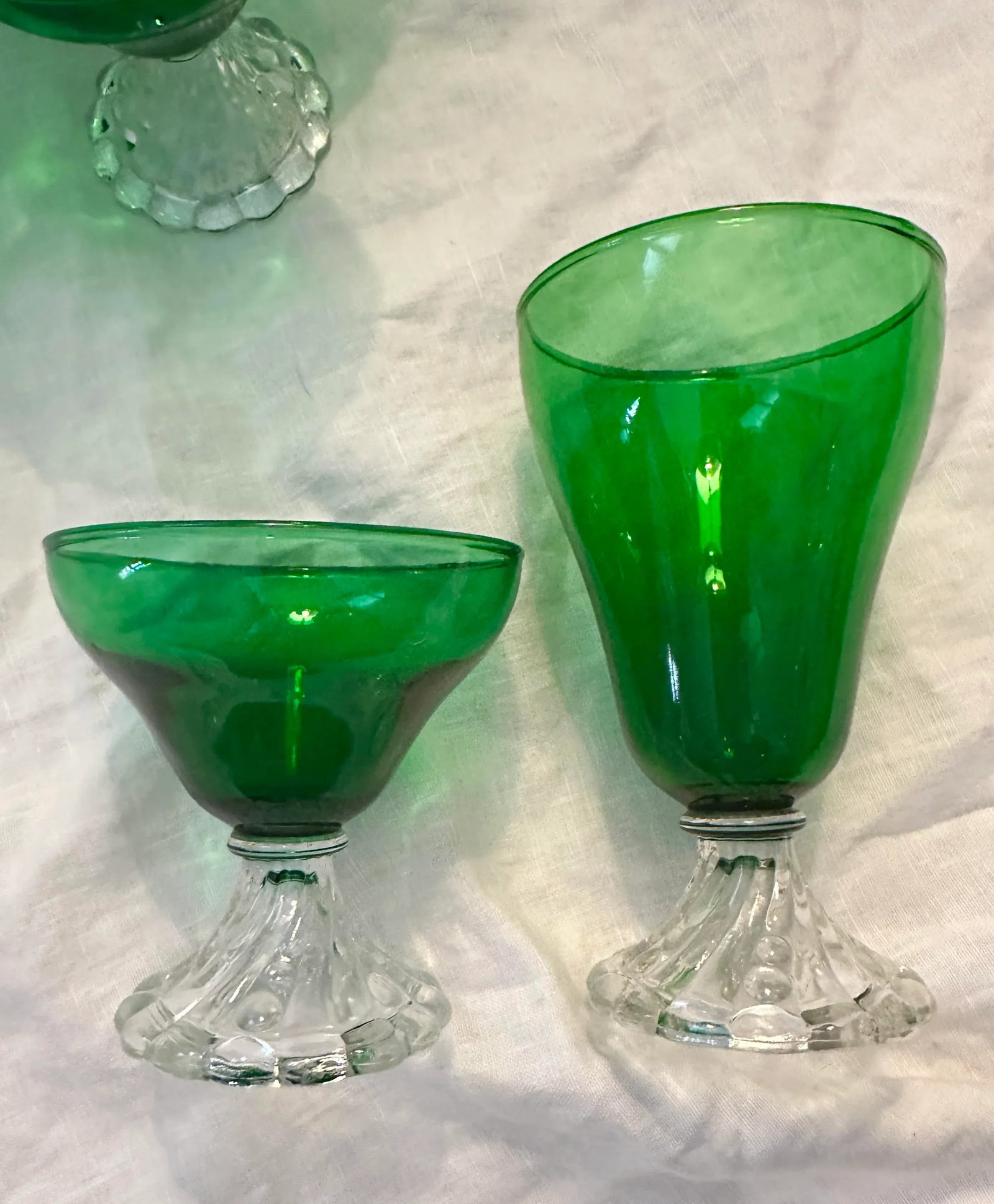Anchor Hocking "Burple" Inspiration Green Champagn/Tall Sherbet Glasses-Set of 8 - 7