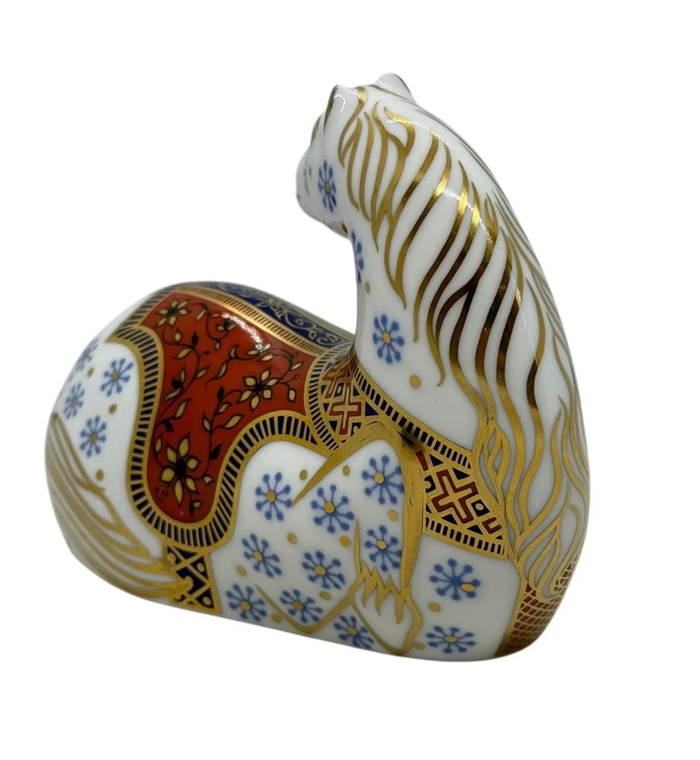 1990 Royal Crown Derby Bone China Imari Horse Paperweight With 22-Carat Gold - 4