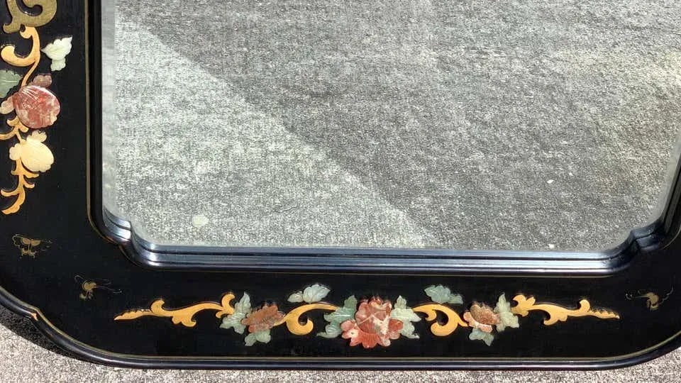 Mid 20th Century Chinese Export Lacquer and Hardstone Mirror - 3