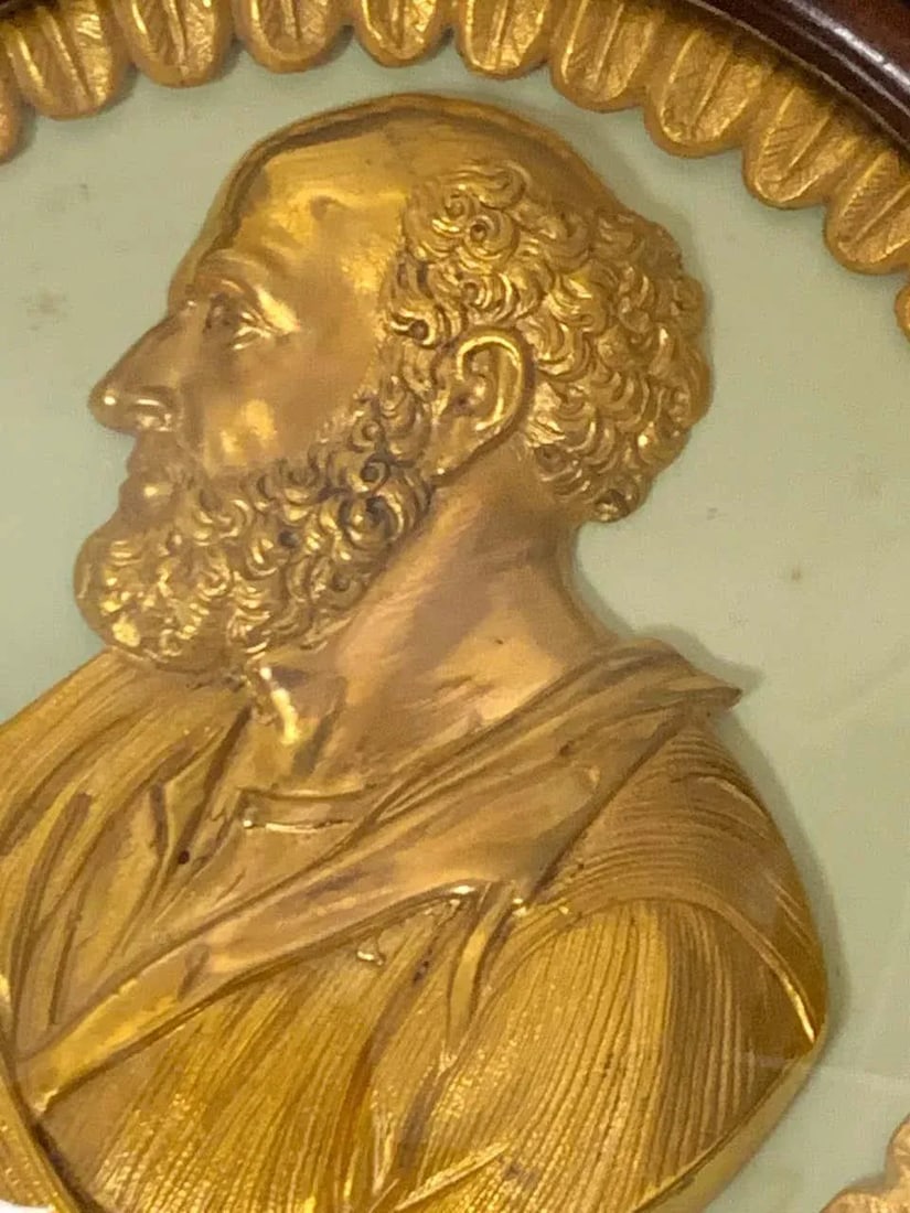19th Century English Regency Framed Ormolu Portrait Plaques of St. Paul and Socrates - a Pair - 10