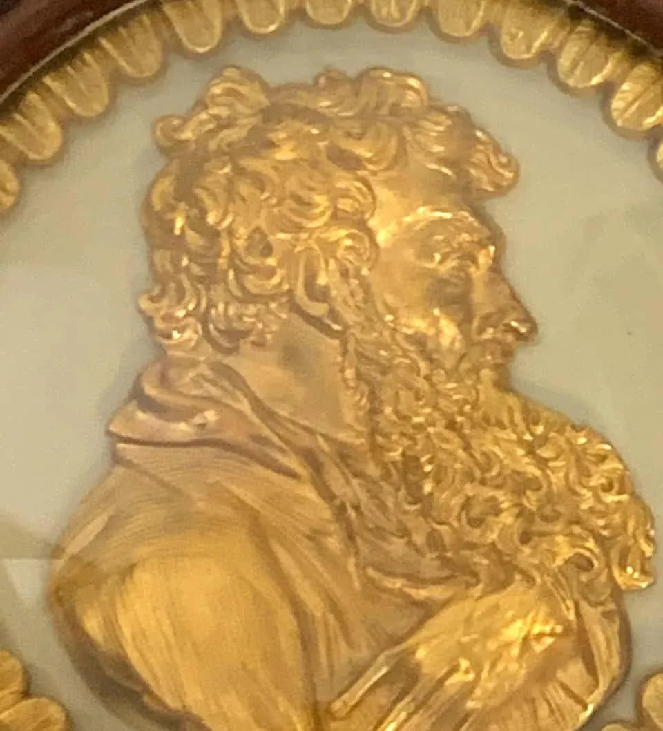 19th Century English Regency Framed Ormolu Portrait Plaques of St. Paul and Socrates - a Pair - 4