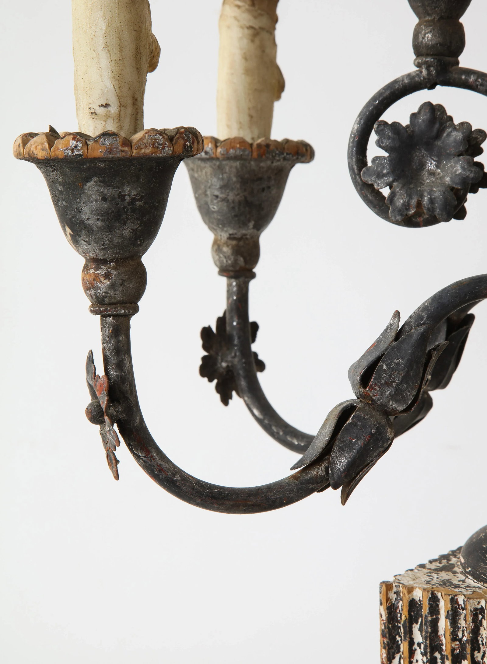 19th Century Italian Wood and Gesso Candelabra, Electrified - 10