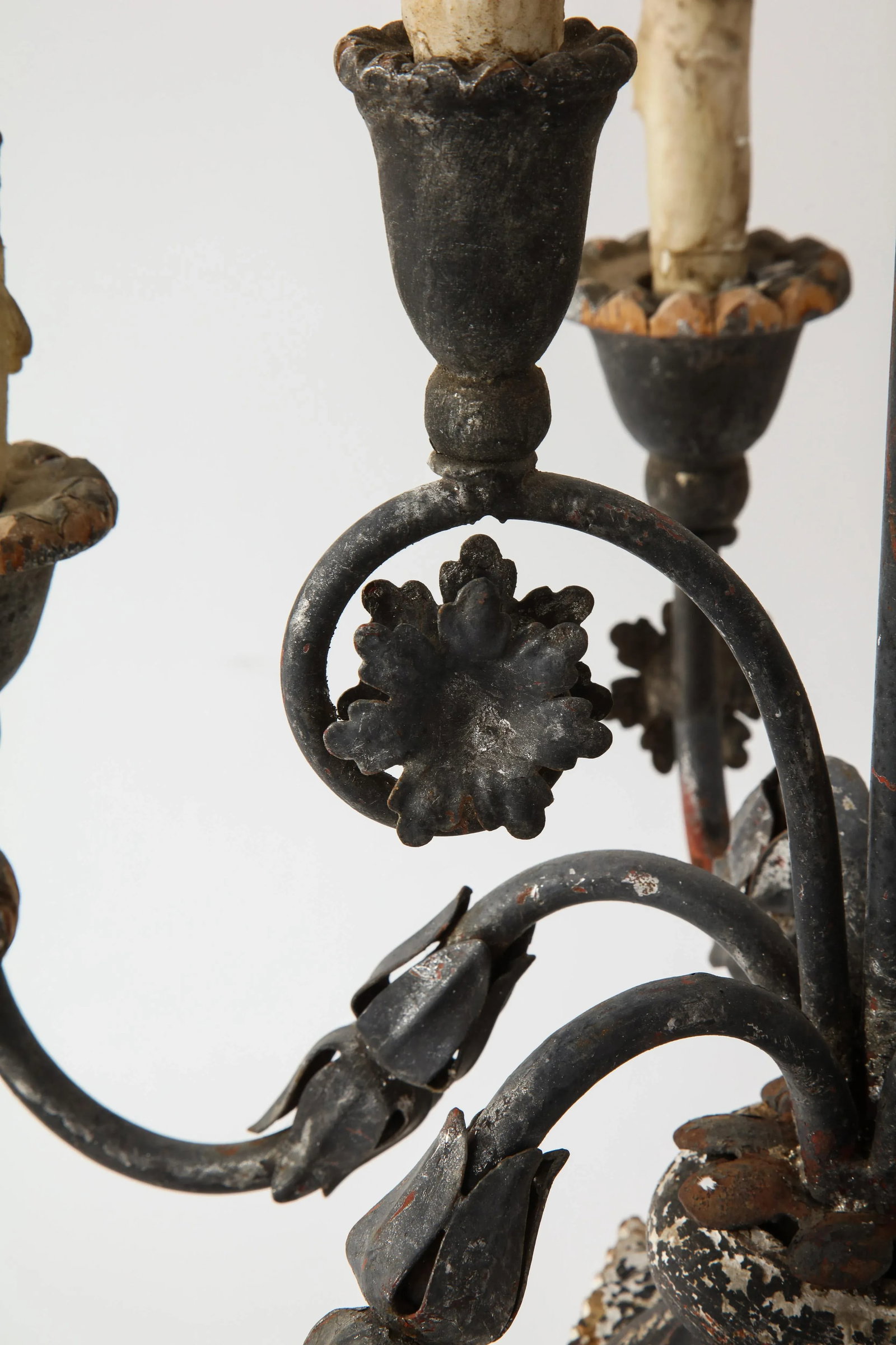 19th Century Italian Wood and Gesso Candelabra, Electrified - 5