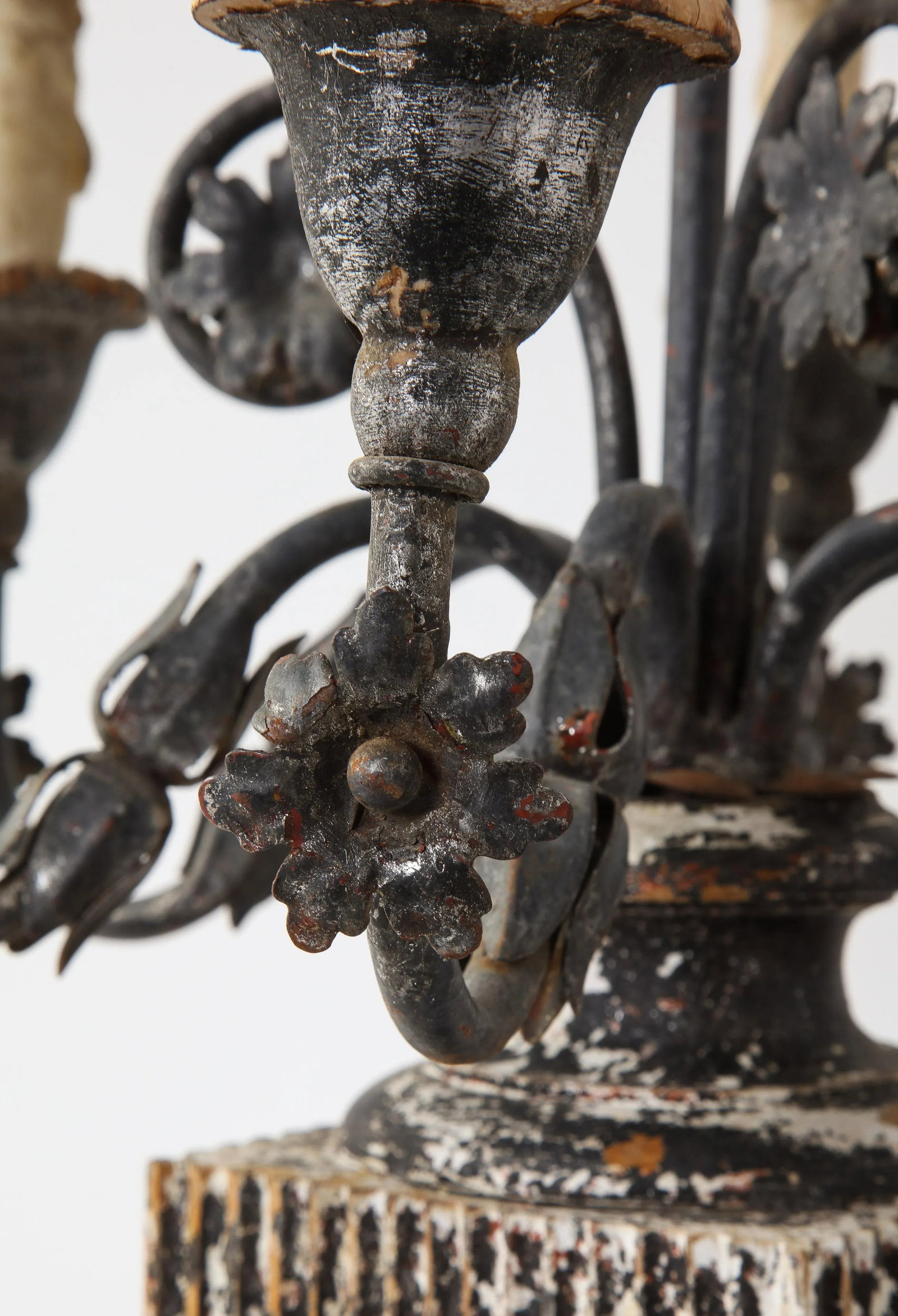 19th Century Italian Wood and Gesso Candelabra, Electrified - 7