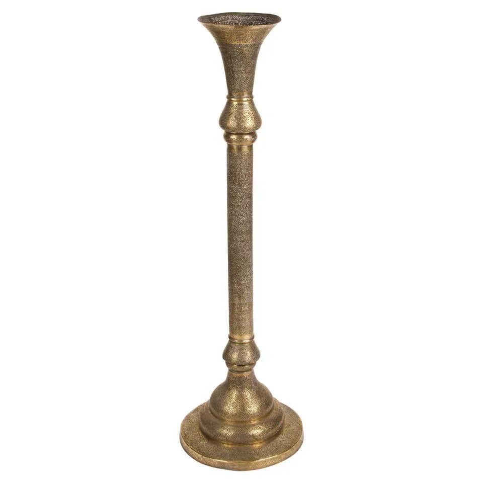Antique Moorish Brass Candleholder Floor Lamp - 11