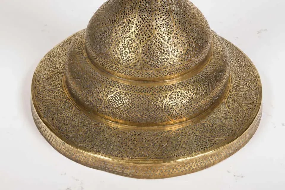 Antique Moorish Brass Candleholder Floor Lamp - 9