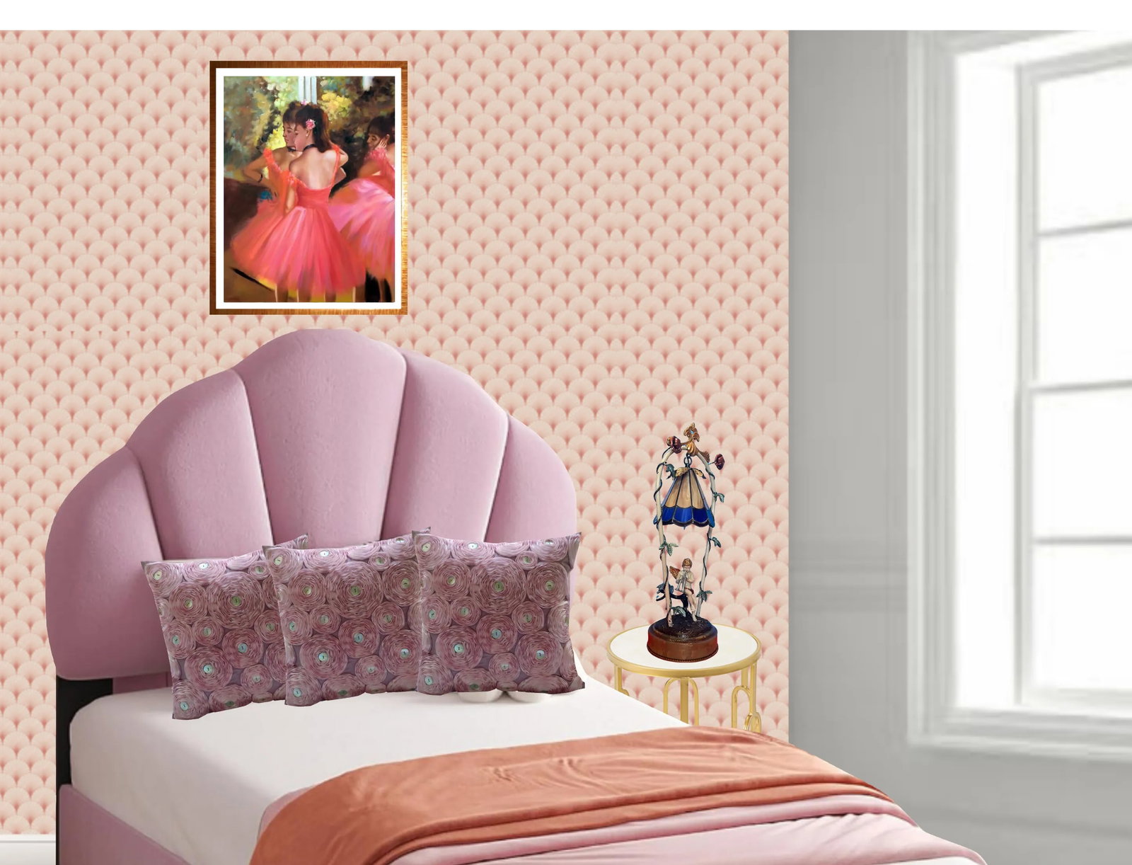Cherub Playing the Flute Tole Table Lamp - 11