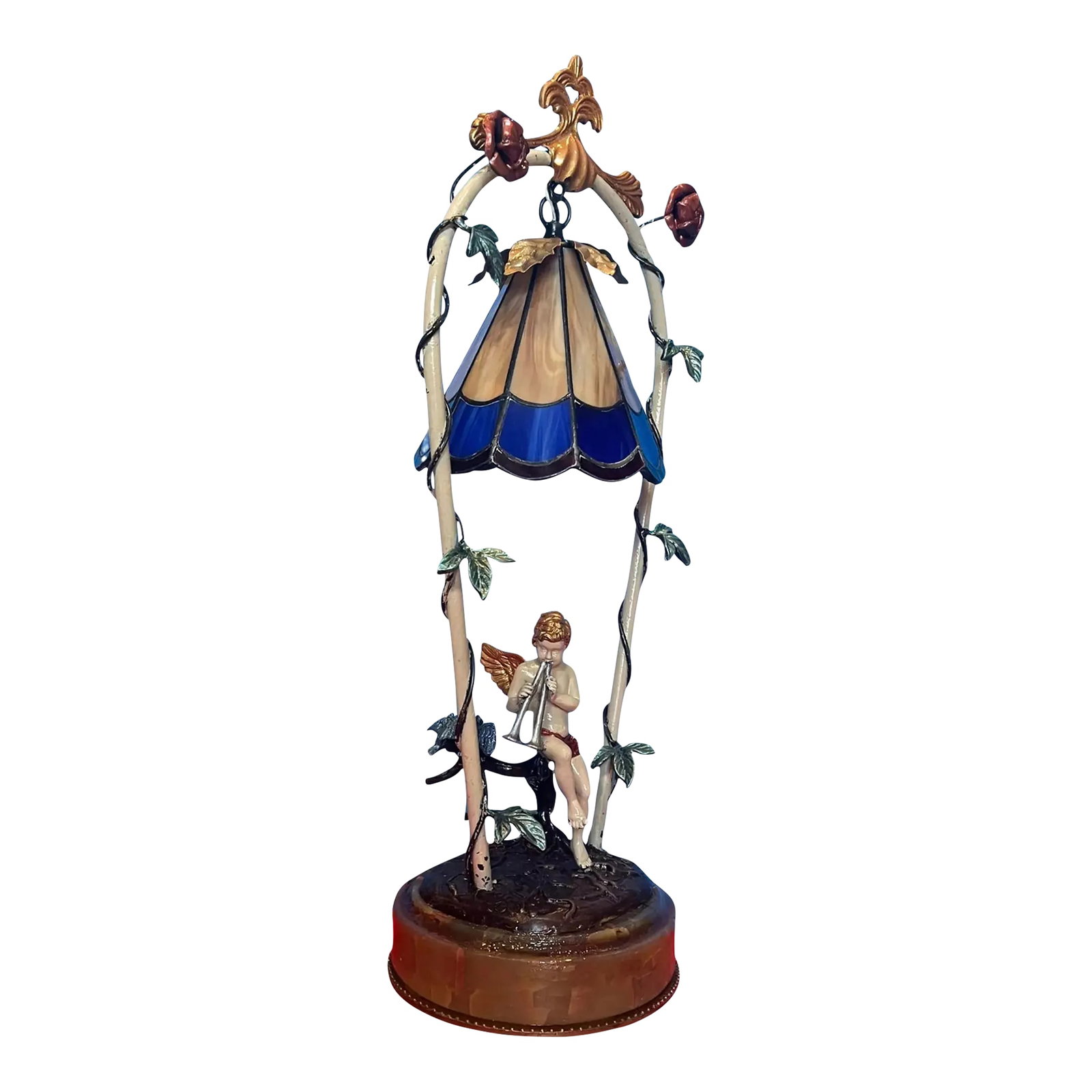 Cherub Playing the Flute Tole Table Lamp (1 of 12)