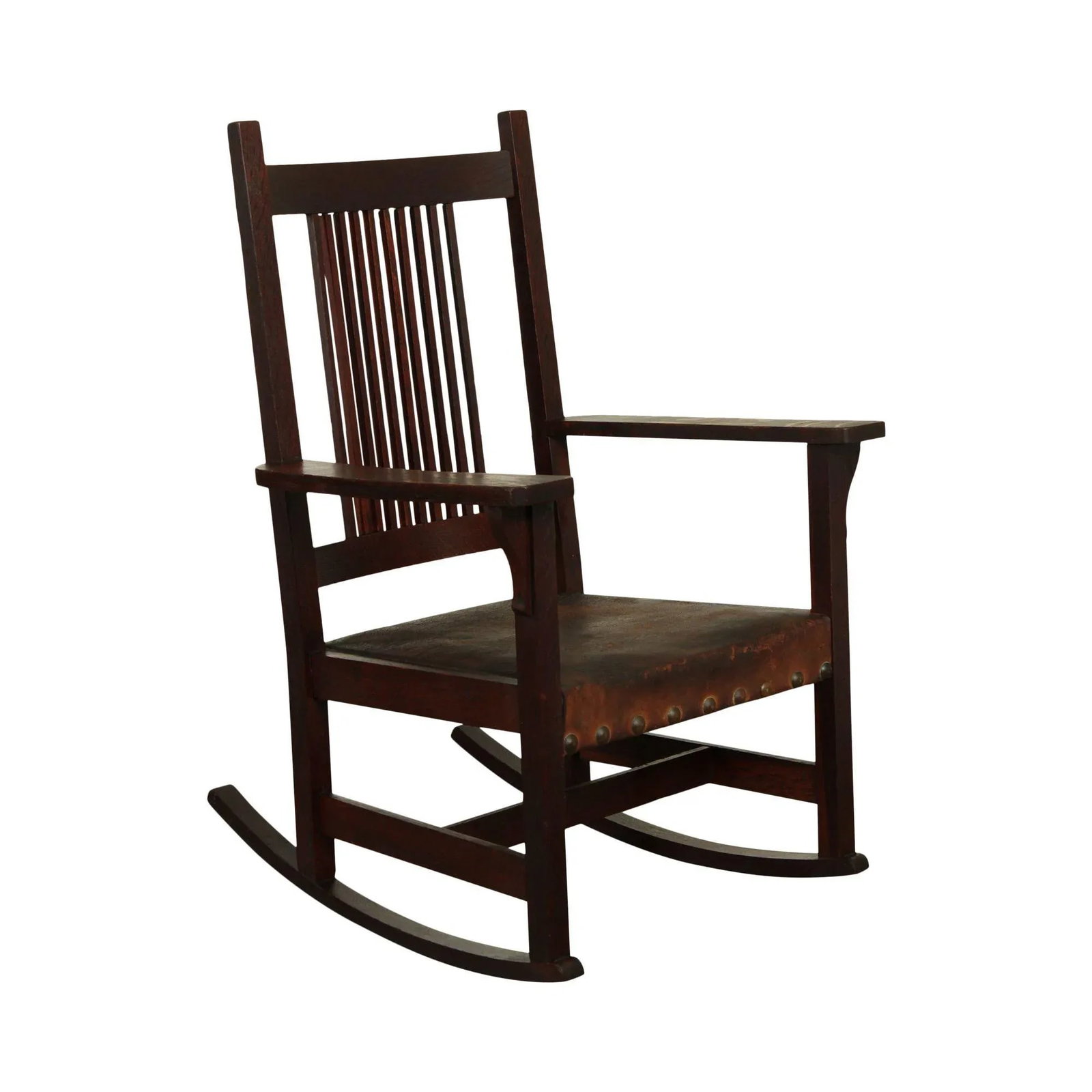 Antique Mission Oak Spindle Back Rocker - 12