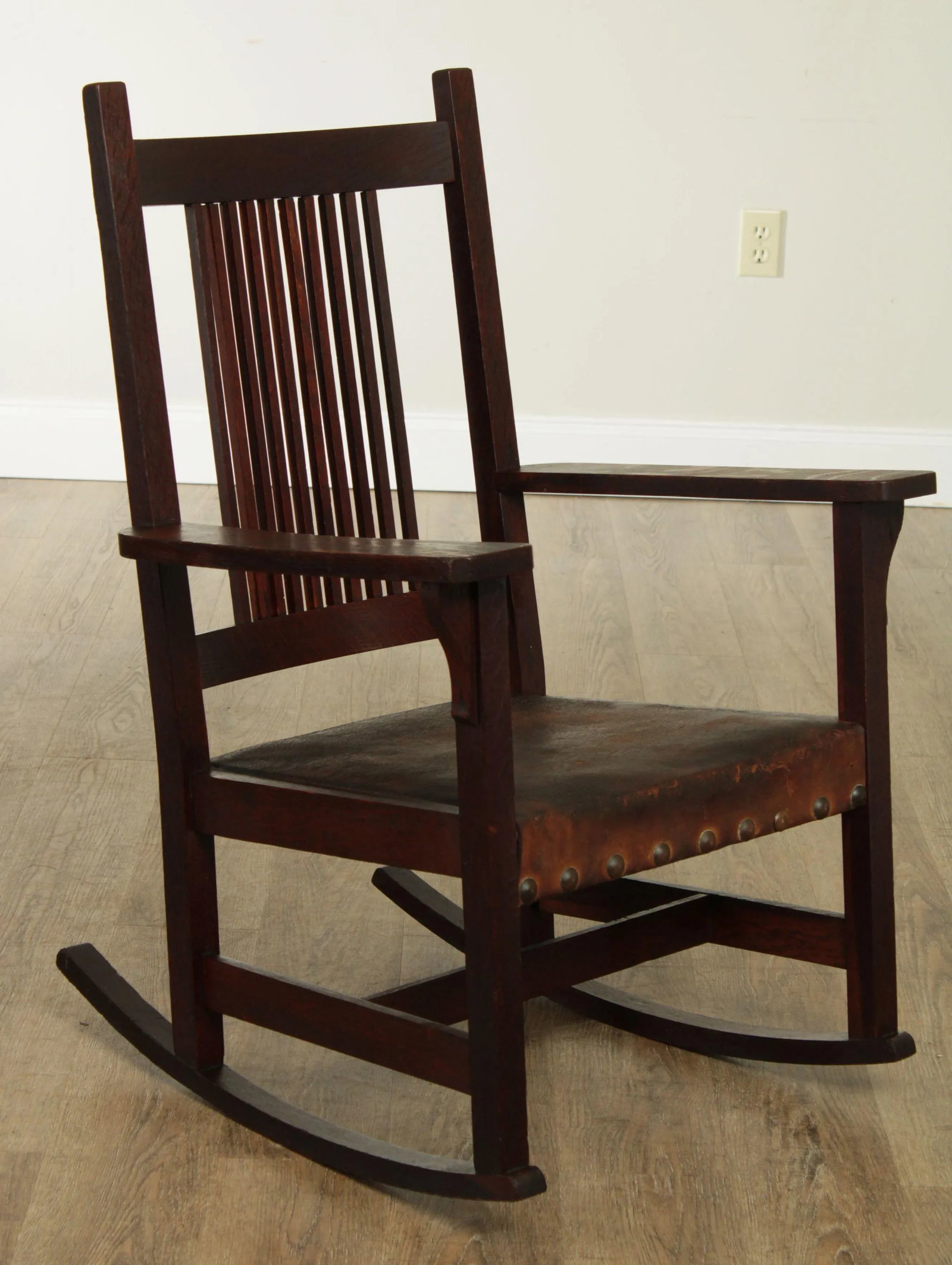 Antique Mission Oak Spindle Back Rocker - 2