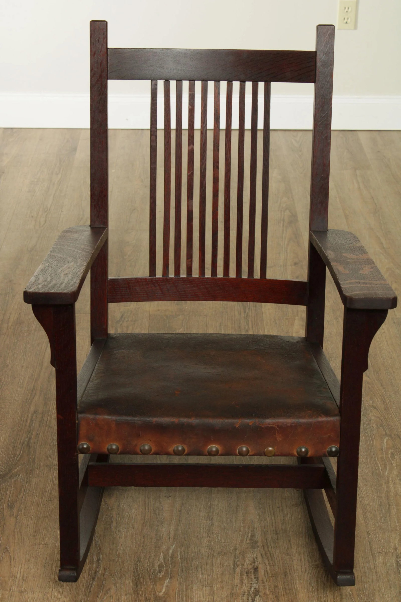 Antique Mission Oak Spindle Back Rocker - 3