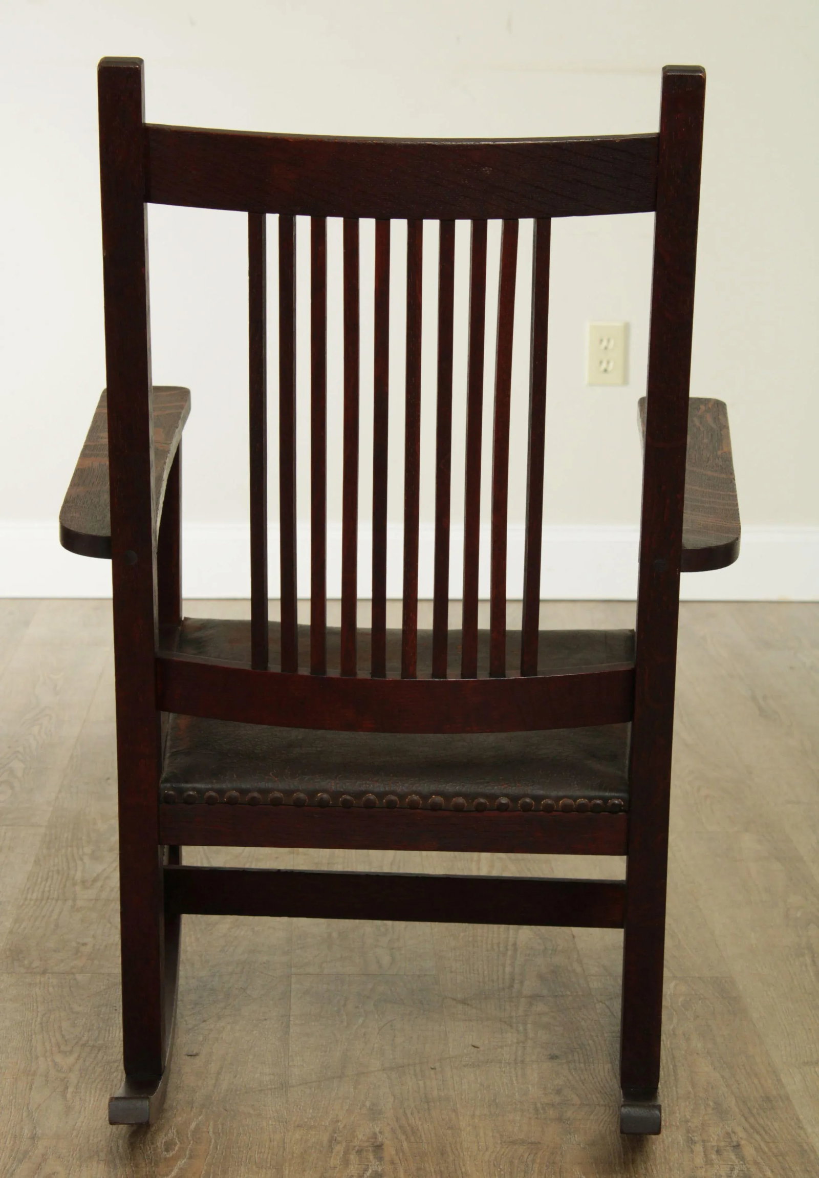 Antique Mission Oak Spindle Back Rocker - 5