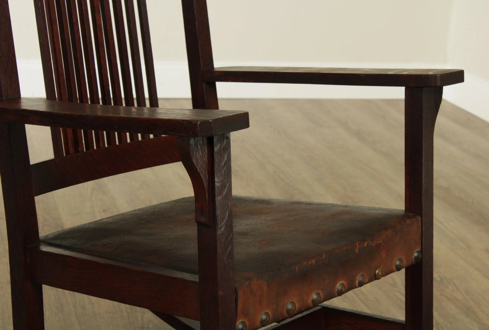 Antique Mission Oak Spindle Back Rocker - 9