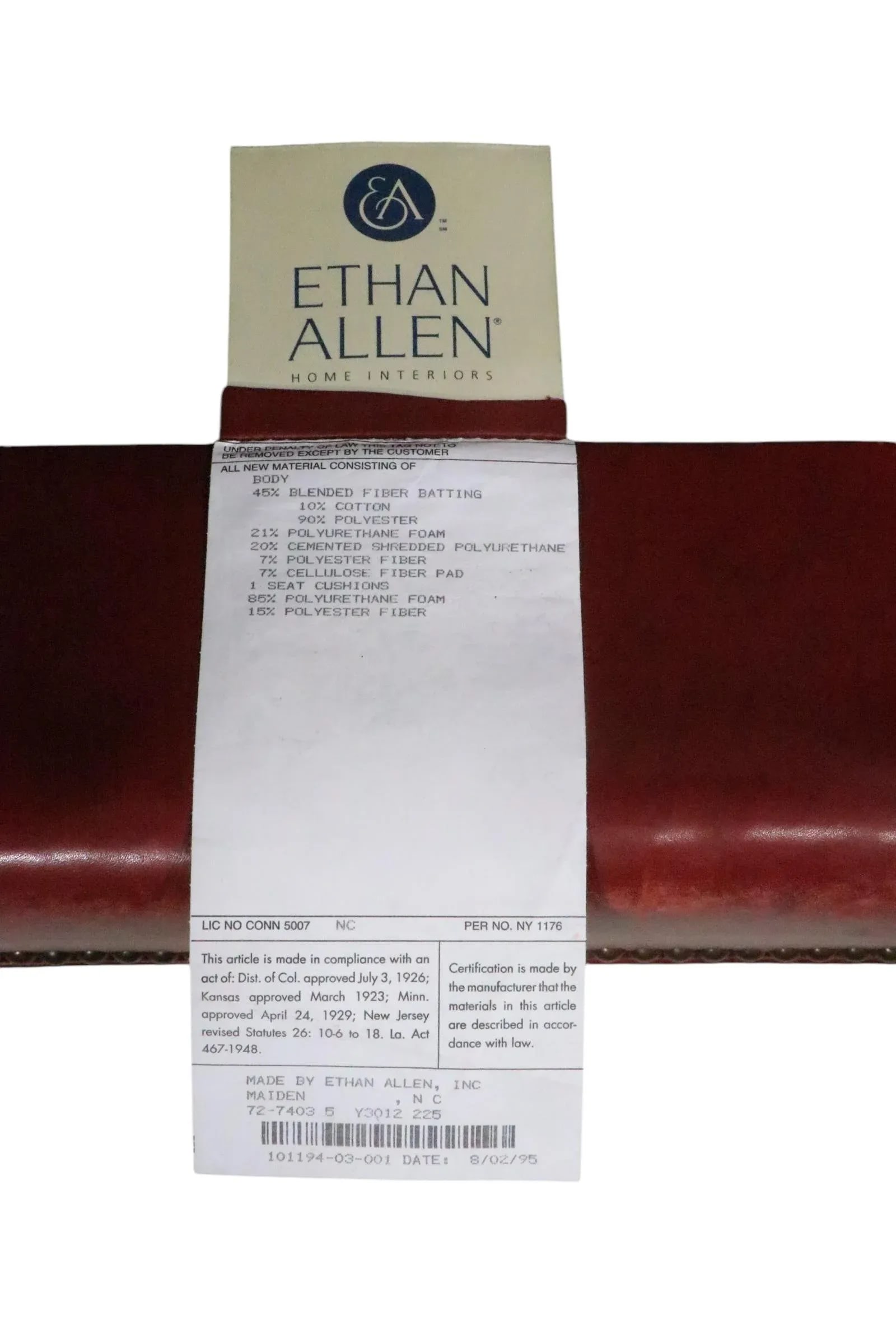 1990s Classic Leather Wing Chair by Ethan Allen - 10