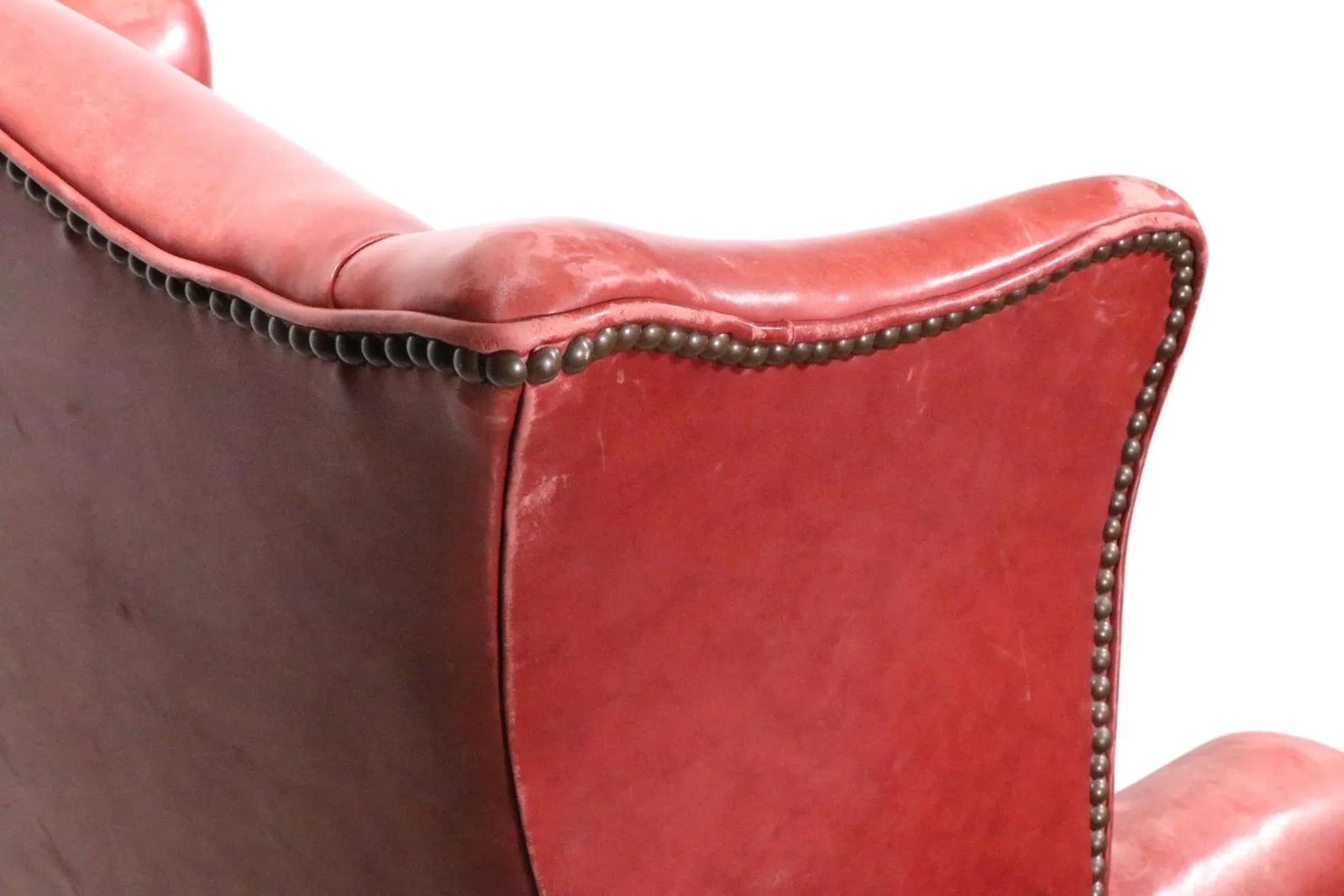 1990s Classic Leather Wing Chair by Ethan Allen - 12