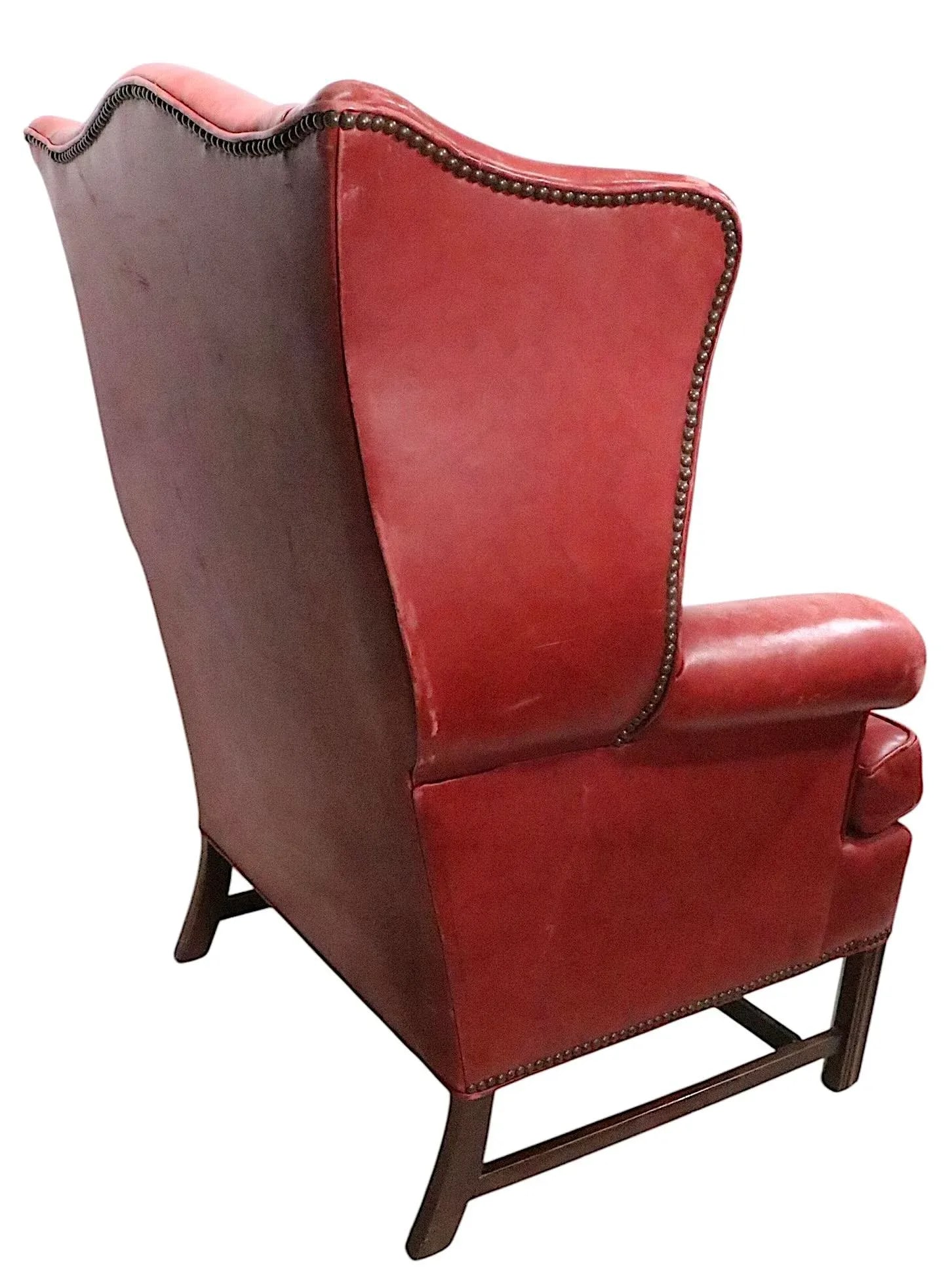 1990s Classic Leather Wing Chair by Ethan Allen - 9