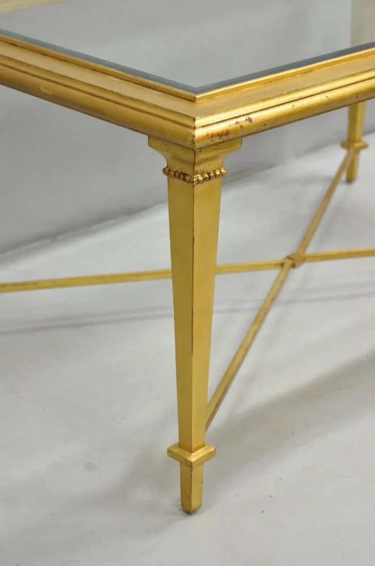 Hickory Chair French Hollywood Regency Gold Rectangular Bristol Coffee Table - 12
