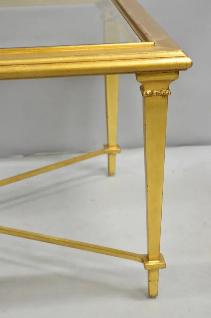 Hickory Chair French Hollywood Regency Gold Rectangular Bristol Coffee Table - 4