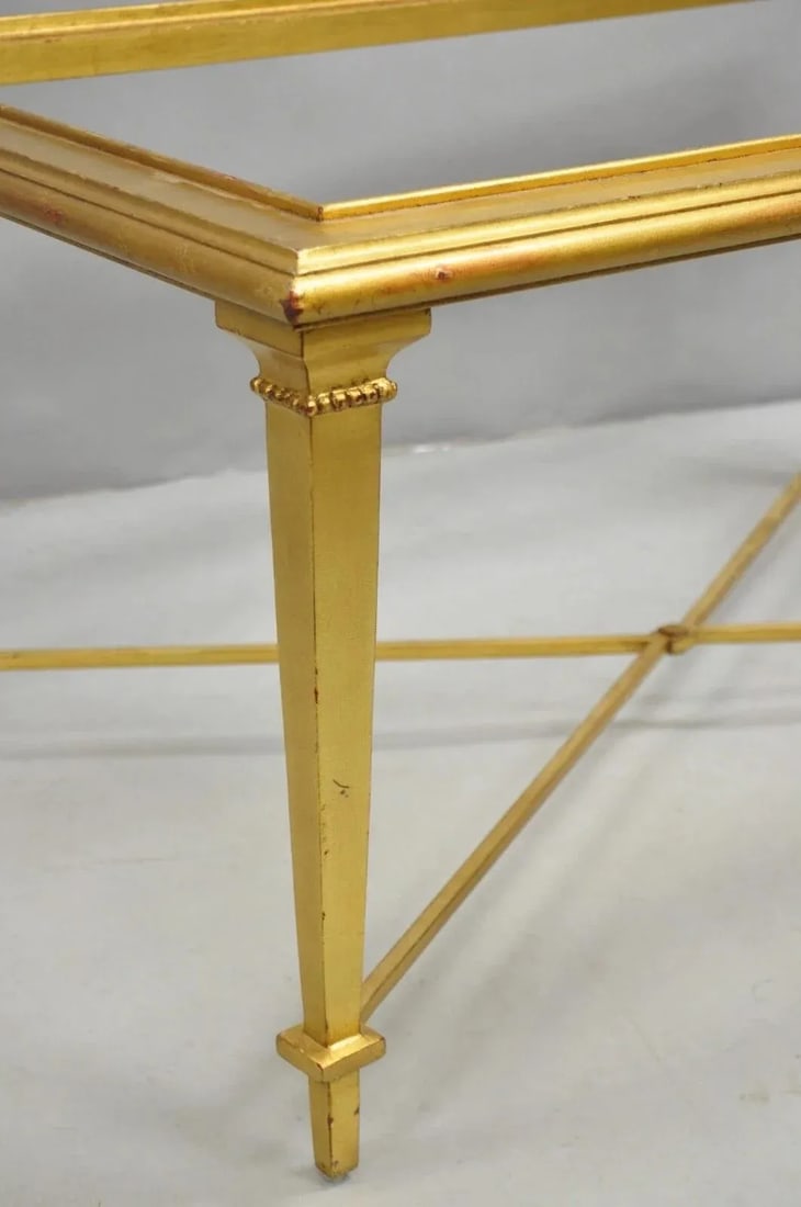Hickory Chair French Hollywood Regency Gold Rectangular Bristol Coffee Table - 5