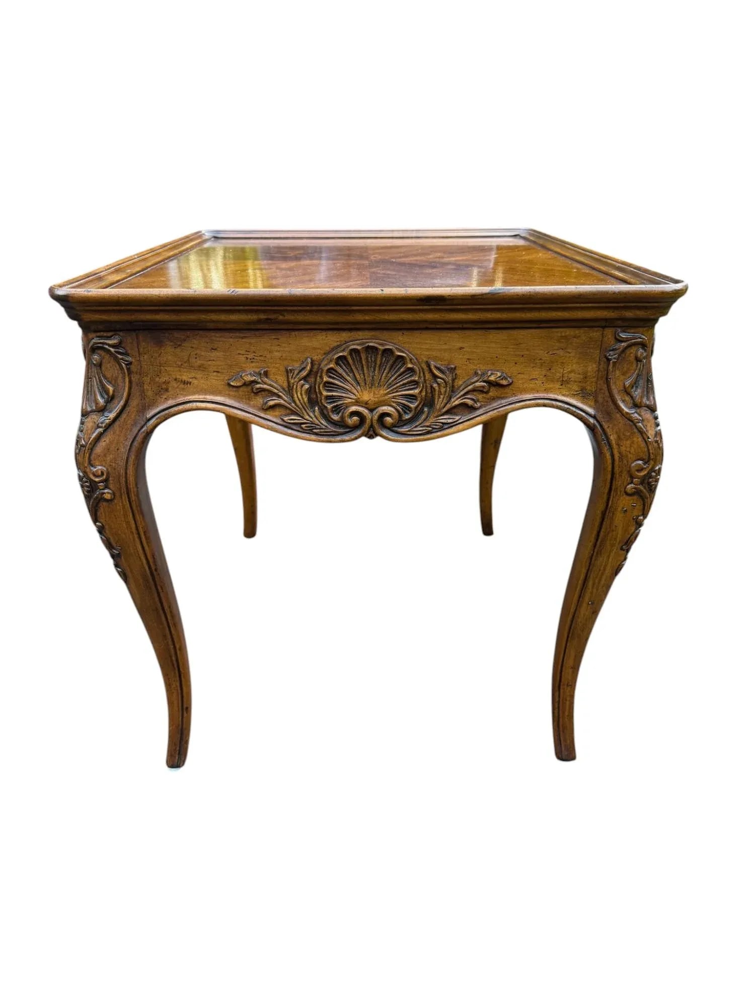 Henredon Country French Square Walnut Side Accent Table 3201-42 - 3
