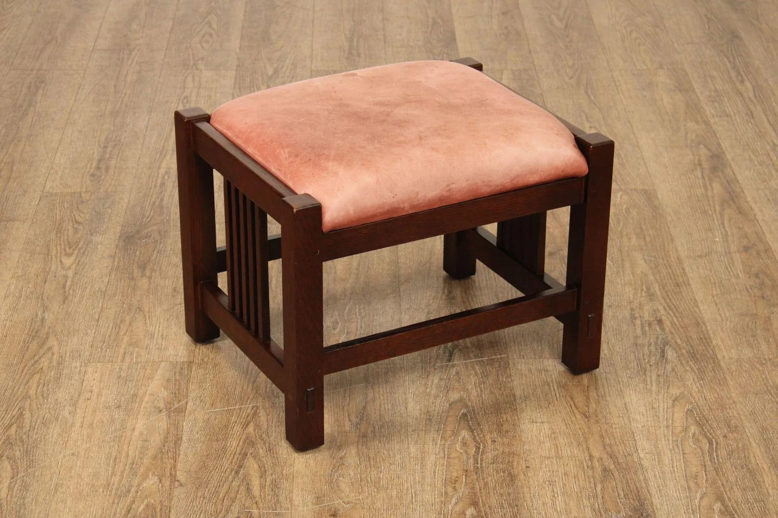 Stickley Mission Collection Oak and Leather Footstool - 2