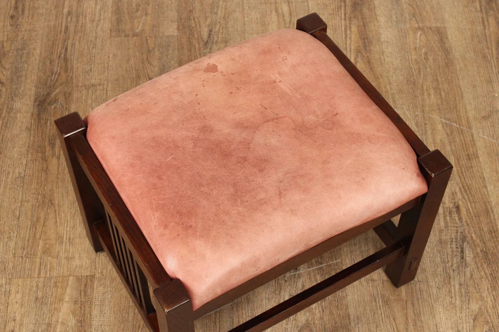 Stickley Mission Collection Oak and Leather Footstool - 3