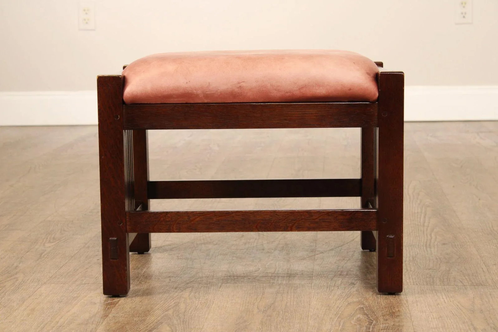 Stickley Mission Collection Oak and Leather Footstool - 6