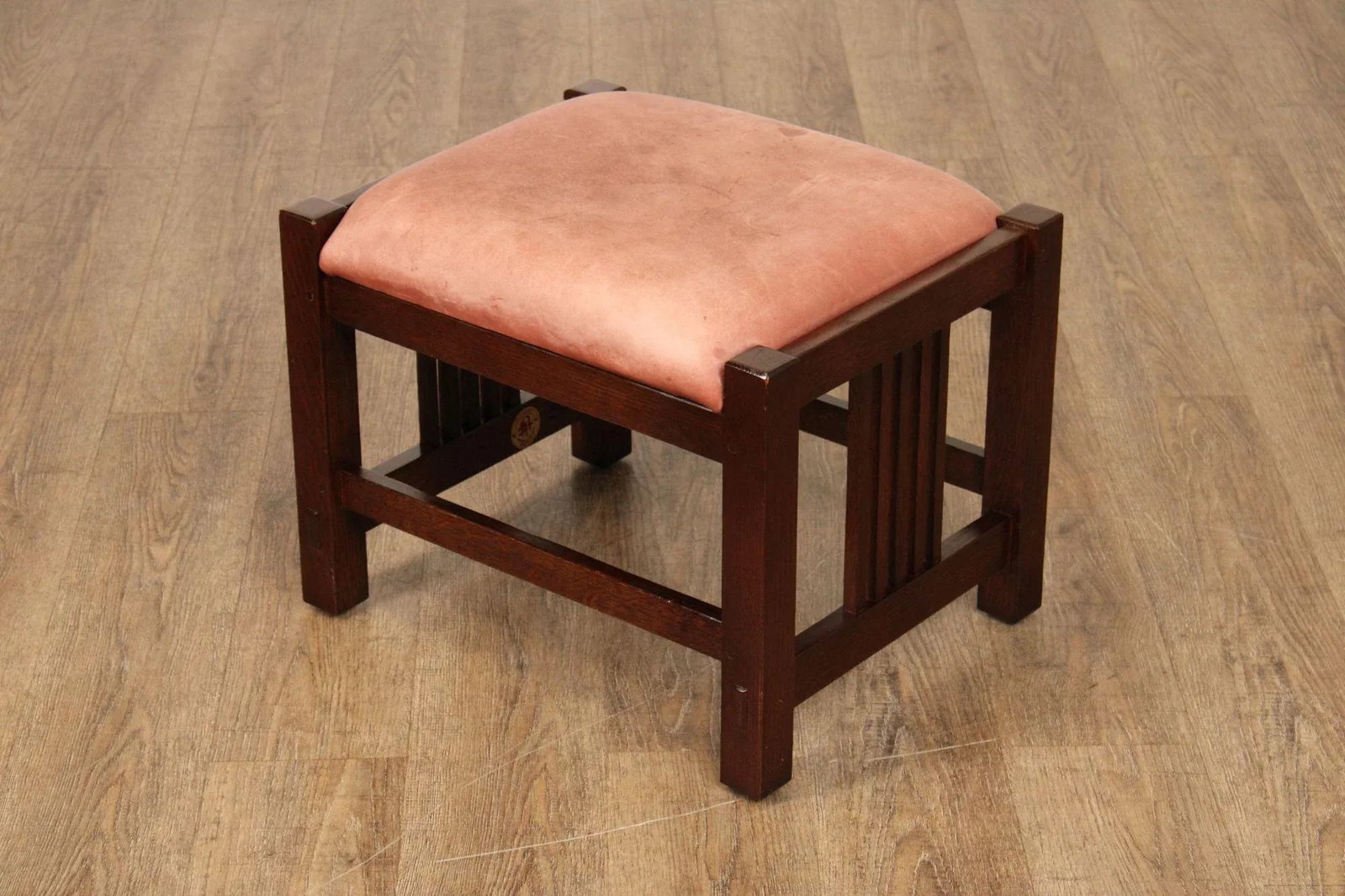 Stickley Mission Collection Oak and Leather Footstool - 7