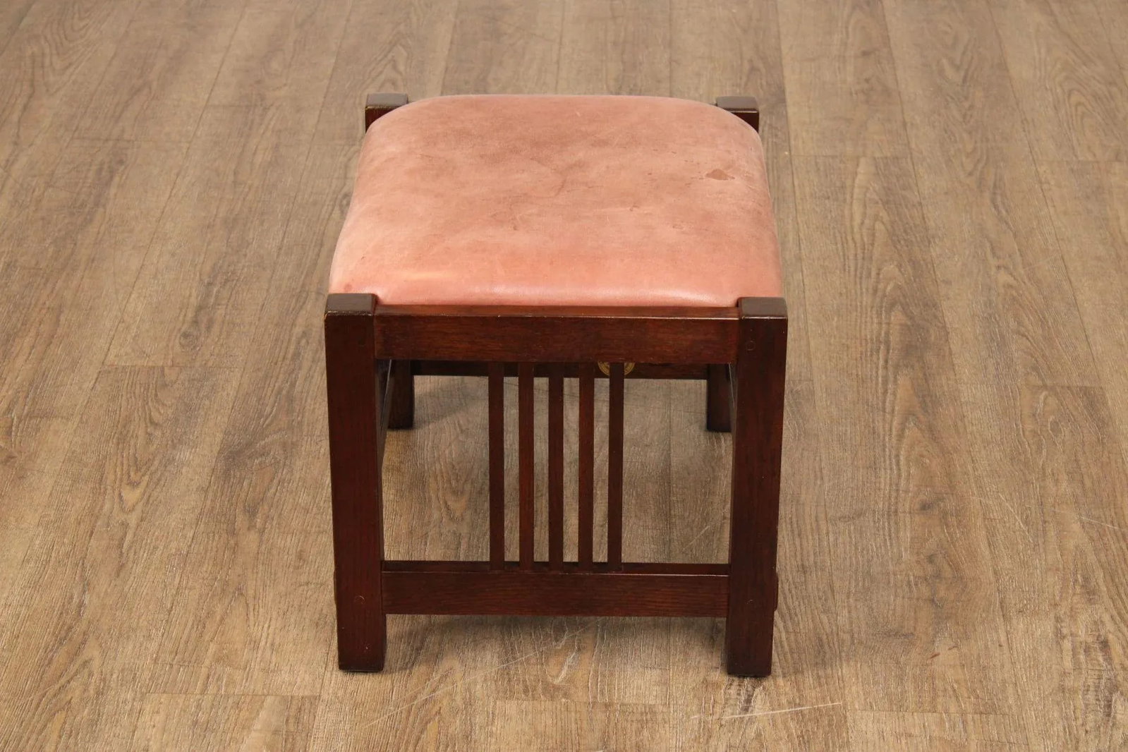 Stickley Mission Collection Oak and Leather Footstool - 8