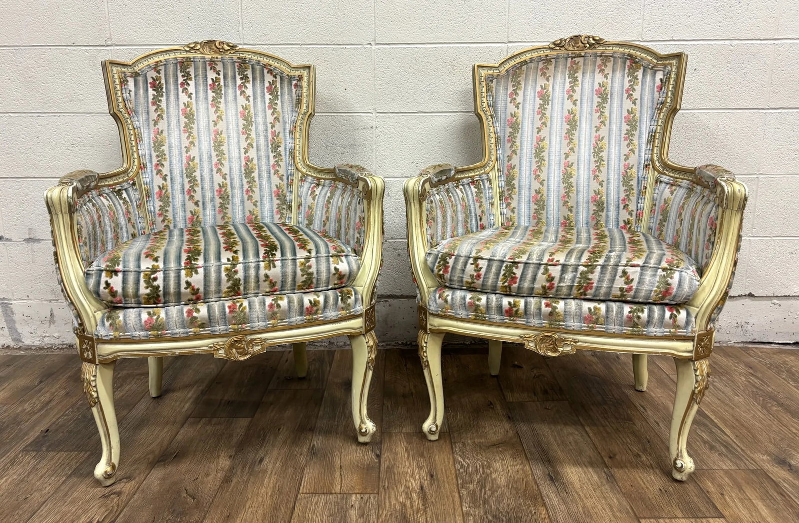 Vintage Prince Howard Furniture French Provincial Louis XV Style Bergere Chairs - 13