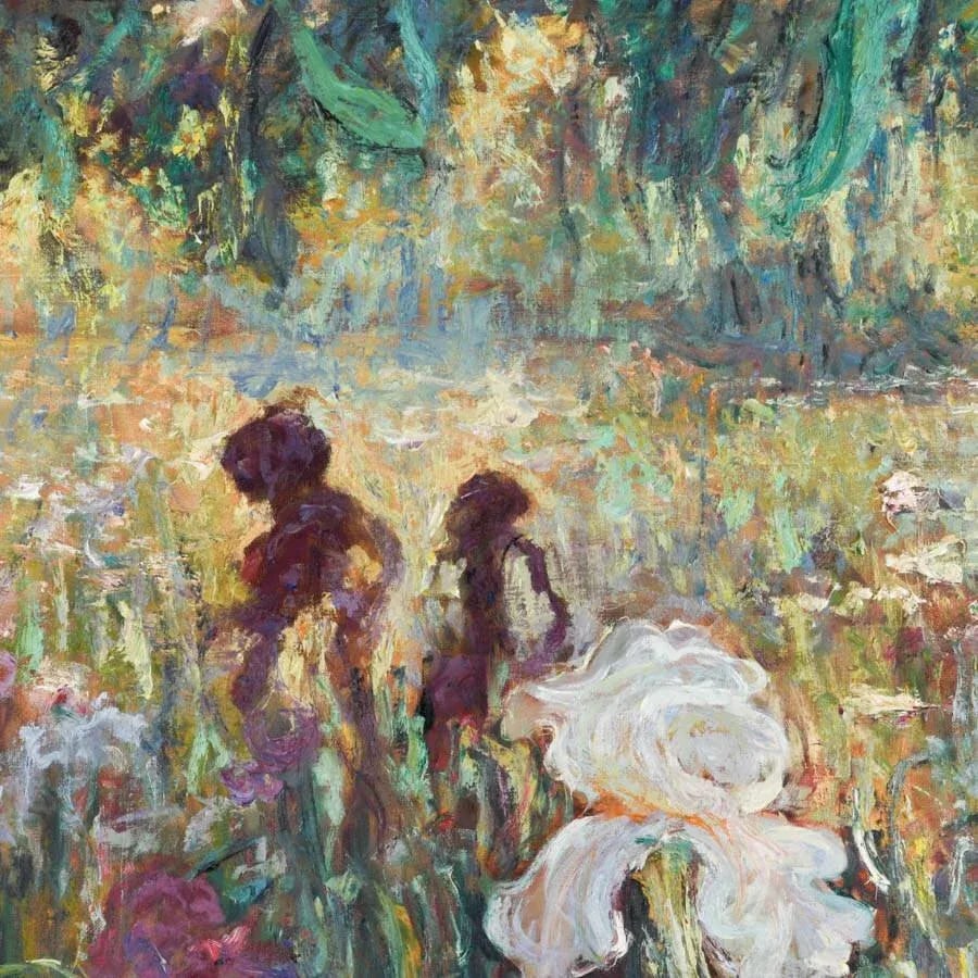 Late 20th Century Framed Signed Haibin Iris Fantasy Oil on Canvas - 3