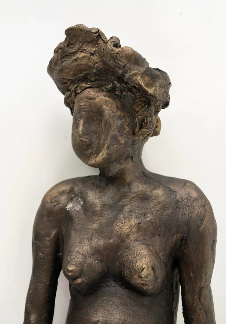 1960s Vintage Female Nude Bronze Figural Sculpture Studio Art ~ Signed Lana - 2