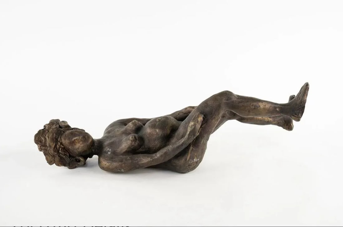 1960s Vintage Female Nude Bronze Figural Sculpture Studio Art ~ Signed Lana - 7
