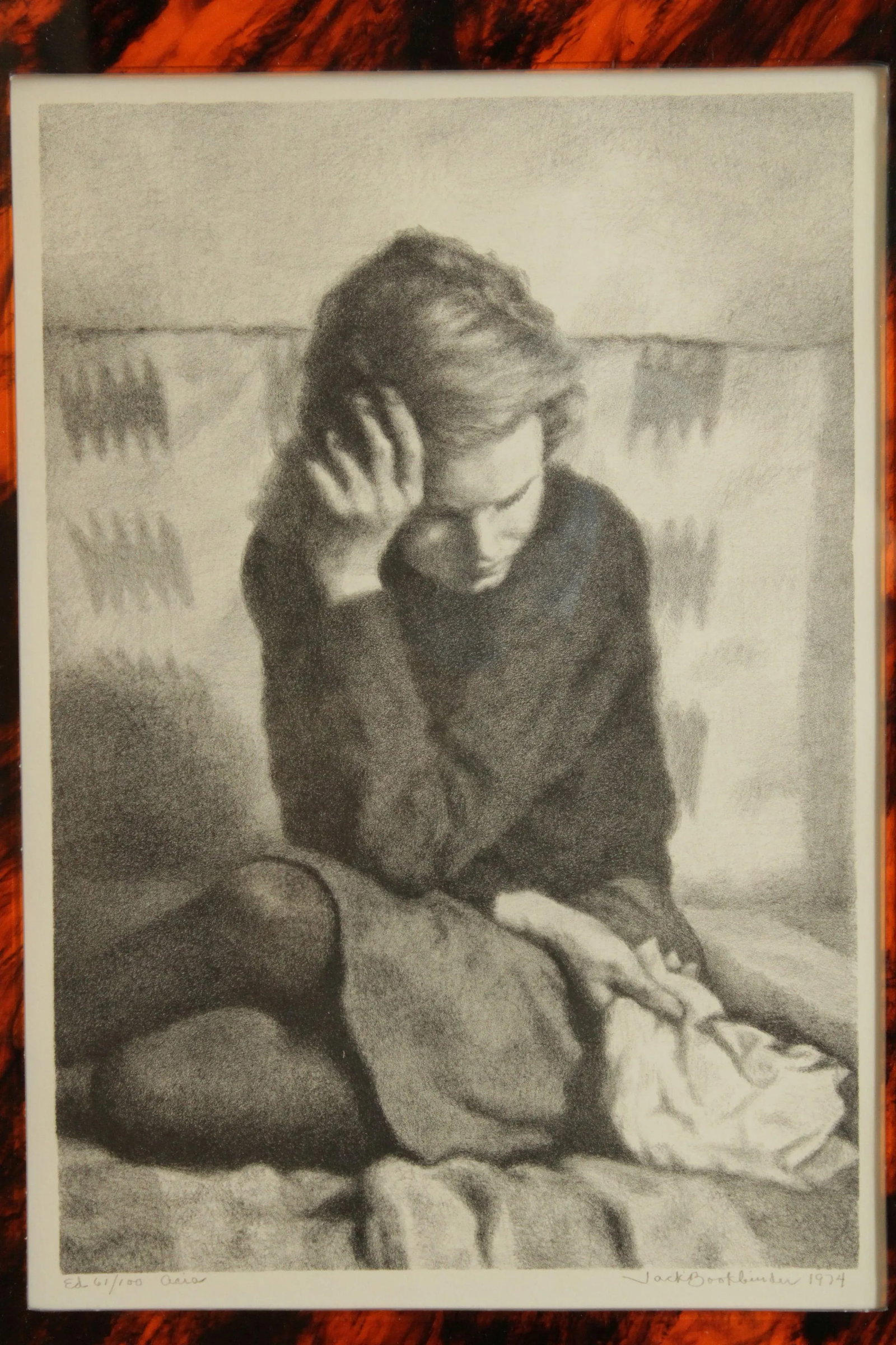 Jack Bookbinder Pencil Signed Lithograph of Seated Girl - 10