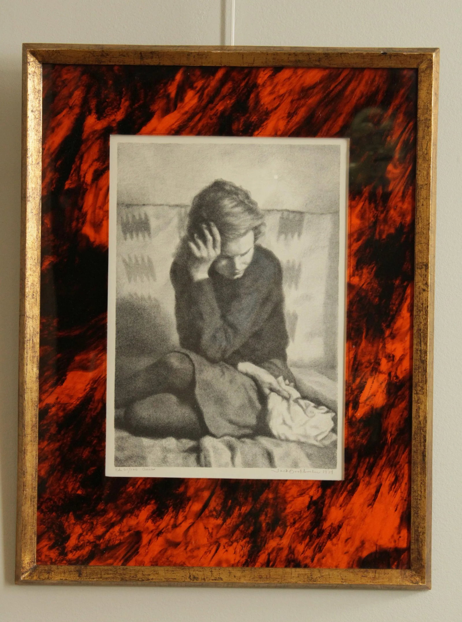 Jack Bookbinder Pencil Signed Lithograph of Seated Girl - 2