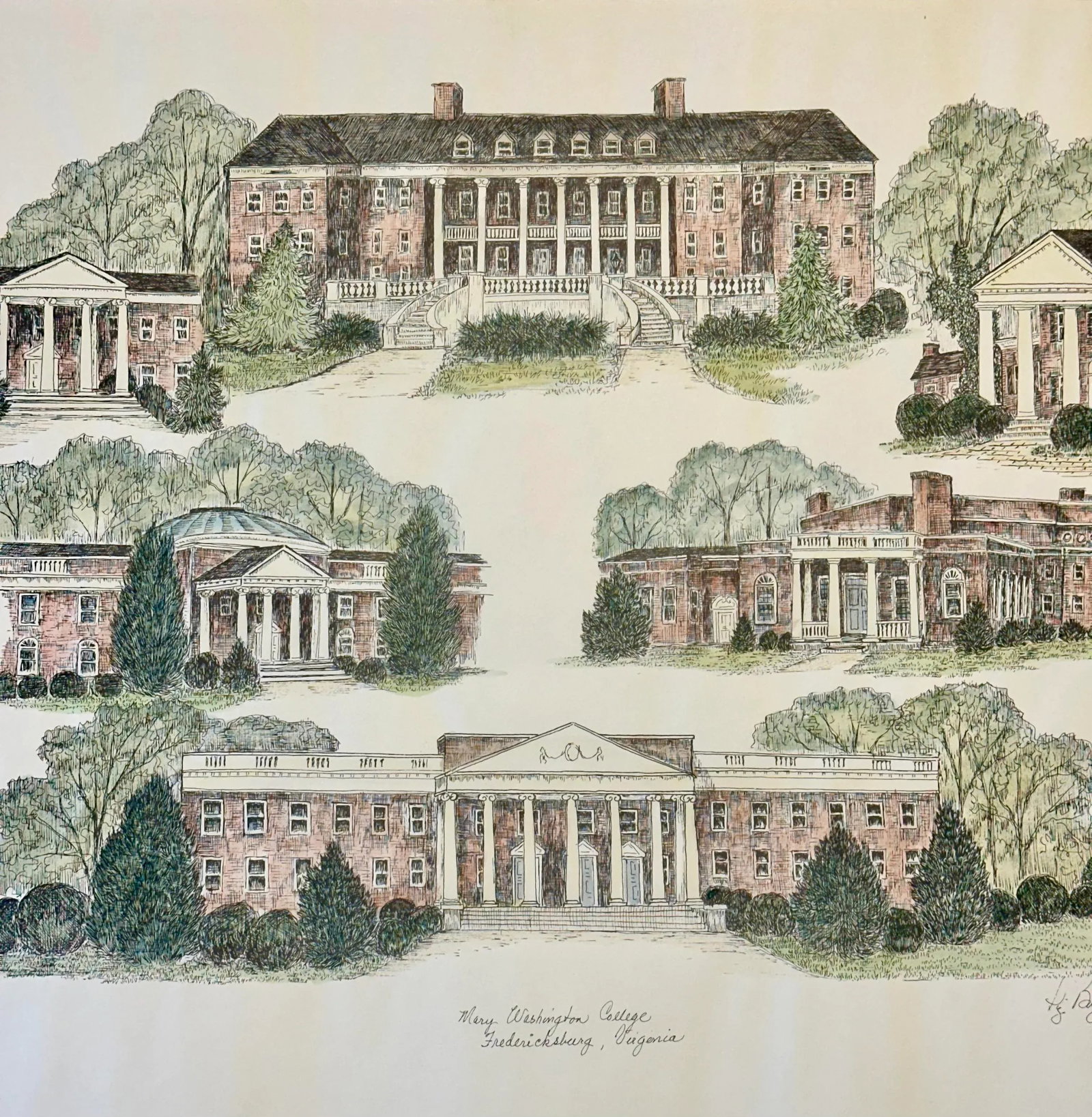 Mary Washington College Print by Liz Bryant - 3