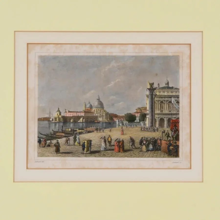 Early 20th Century Antique Framed Hand-Colored Engraving by Lechard s.c. - 2