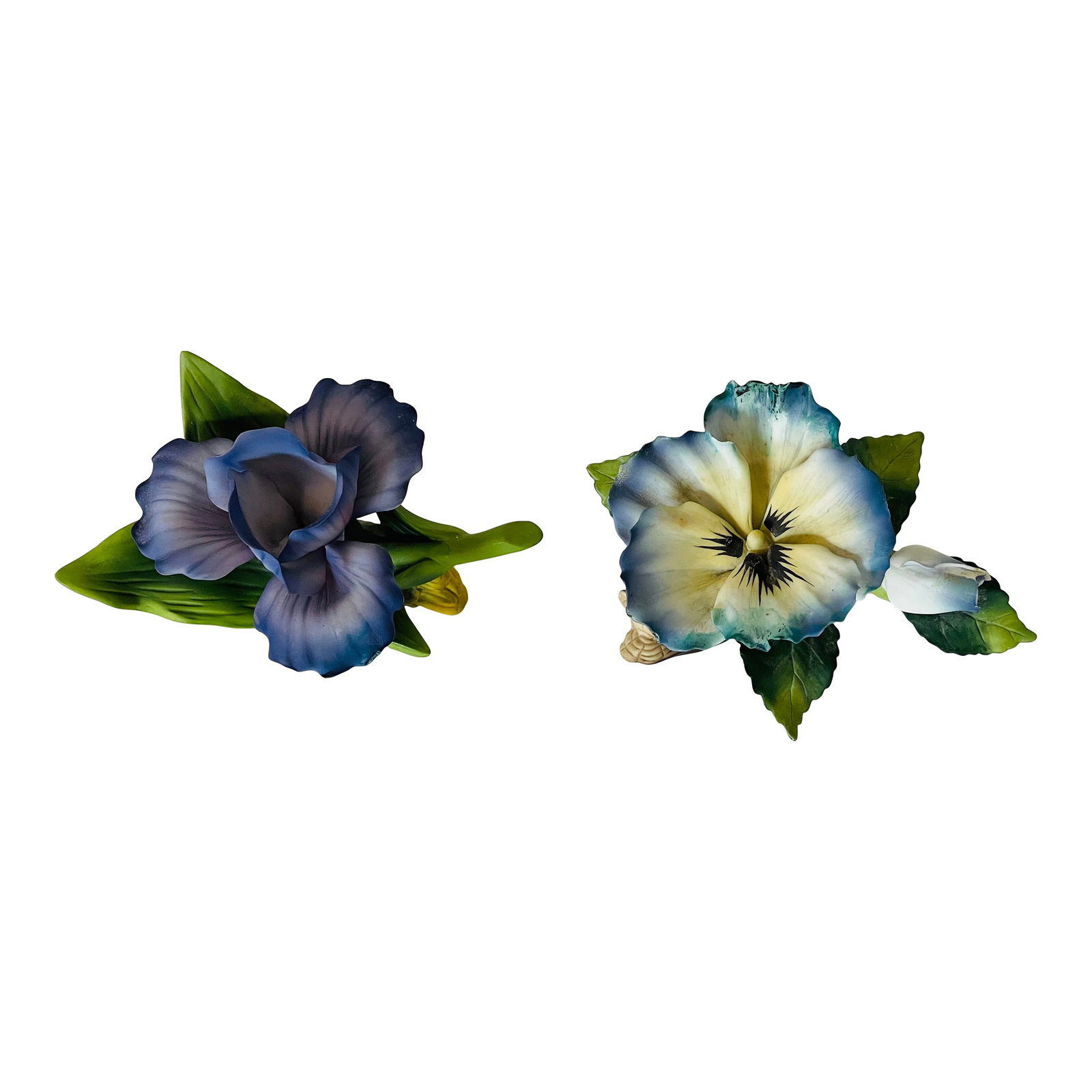 1960s Two Vintage Andrea by Sadek Porcelain Flowerts- Set of 2: Two vintage bisque porcelain sculptures of Flowerts by Andrea by Sadek. Condition: Alterations: Original Condition Unaltered Imperfections: Some Imperfections Condition Notes: Good condition, one flow