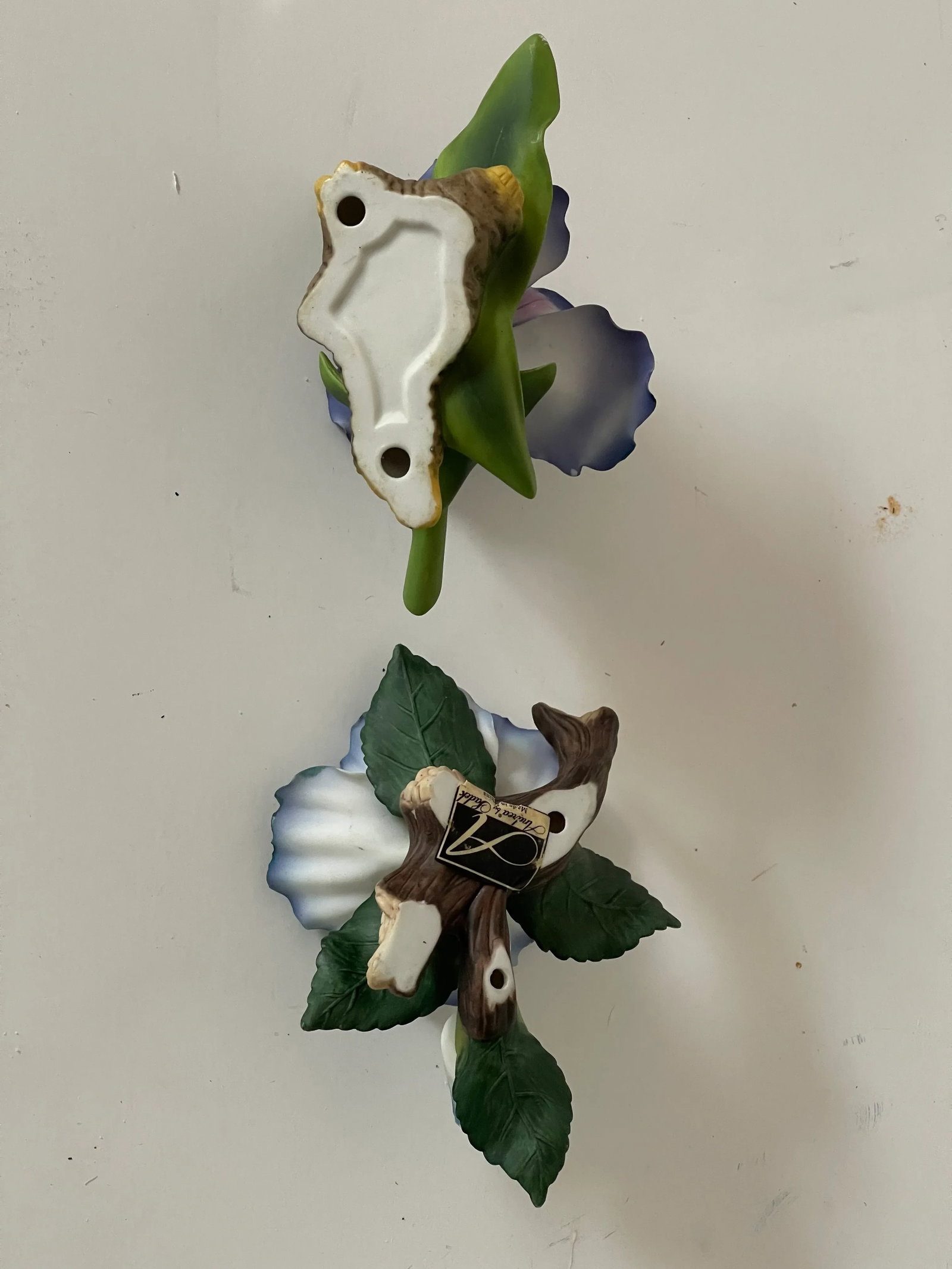 1960s Two Vintage Andrea by Sadek Porcelain Flowerts- Set of 2 - 4