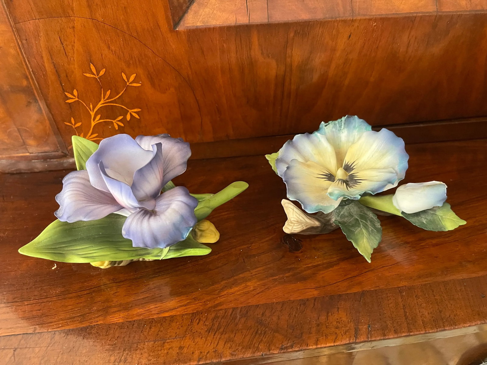 1960s Two Vintage Andrea by Sadek Porcelain Flowerts- Set of 2 - 5