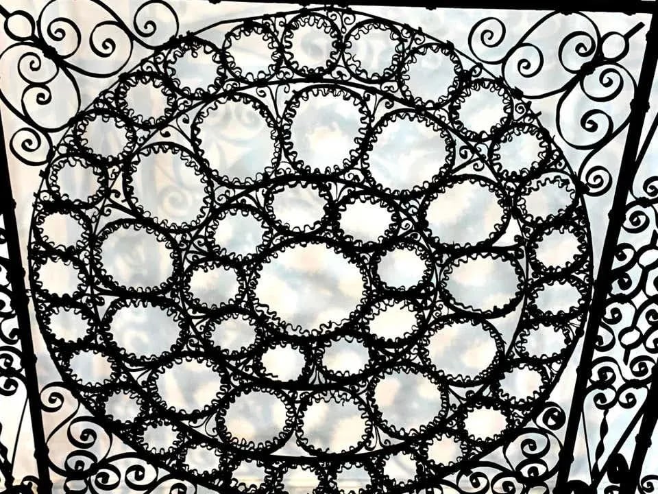 19th Century High Victorian Wrought Iron Wire Work Medallion Fires Screen - 11