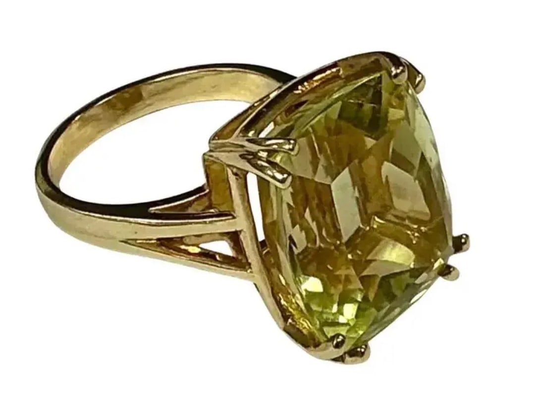 14k Yellow Gold Citrine Cocktail Ring - 2