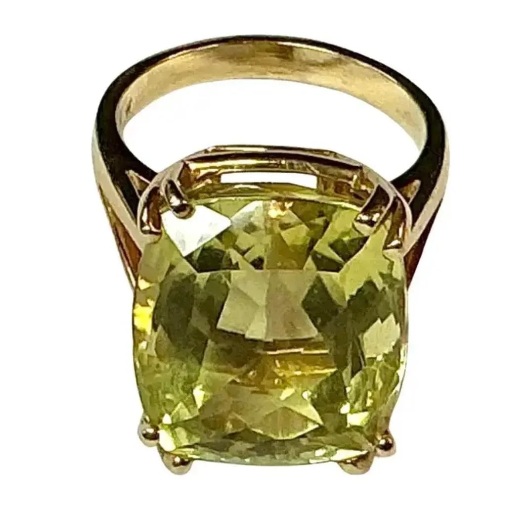 14k Yellow Gold Citrine Cocktail Ring - 3