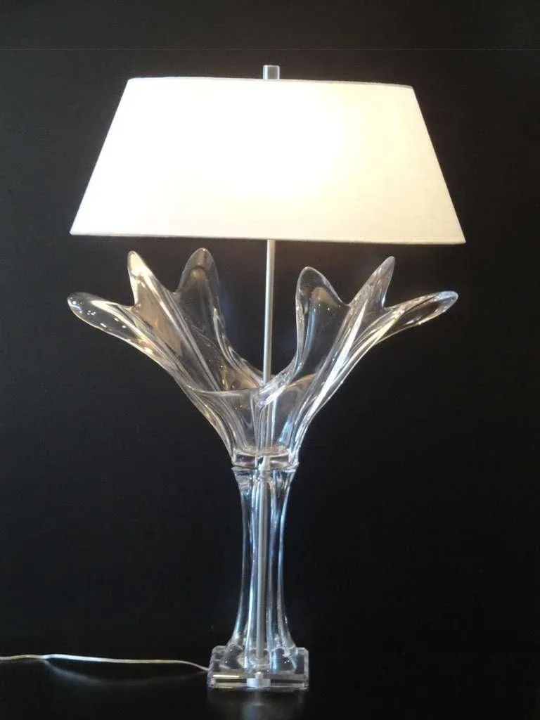 French Crystal Art Verrier Lamp - 2
