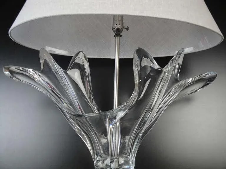 French Crystal Art Verrier Lamp - 6