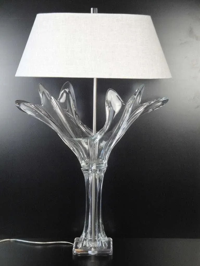 French Crystal Art Verrier Lamp - 7